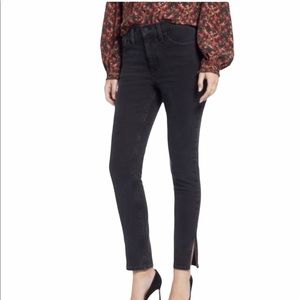 Something Navy Split Hem Jeans in Black